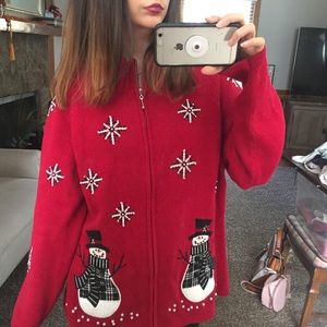 Red Snowman Ugly Christmas Sweater